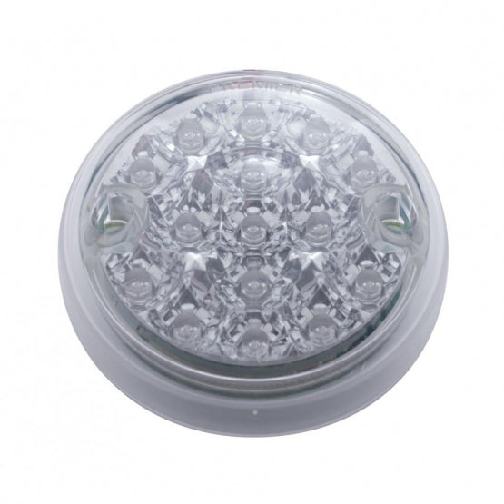 15 LED 3" Dual Function Reflector Single Face Light Only - Red LED/Clear Lens (Bulk)