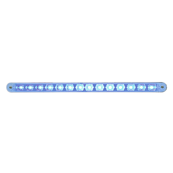 14 LED 12" Auxiliary Strip Light - Blue LED/Clear Lens (Bulk)
