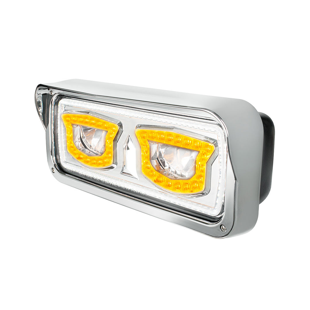 High Power Chrome LED Headlight With Turn Signal And Position Light - Passenger