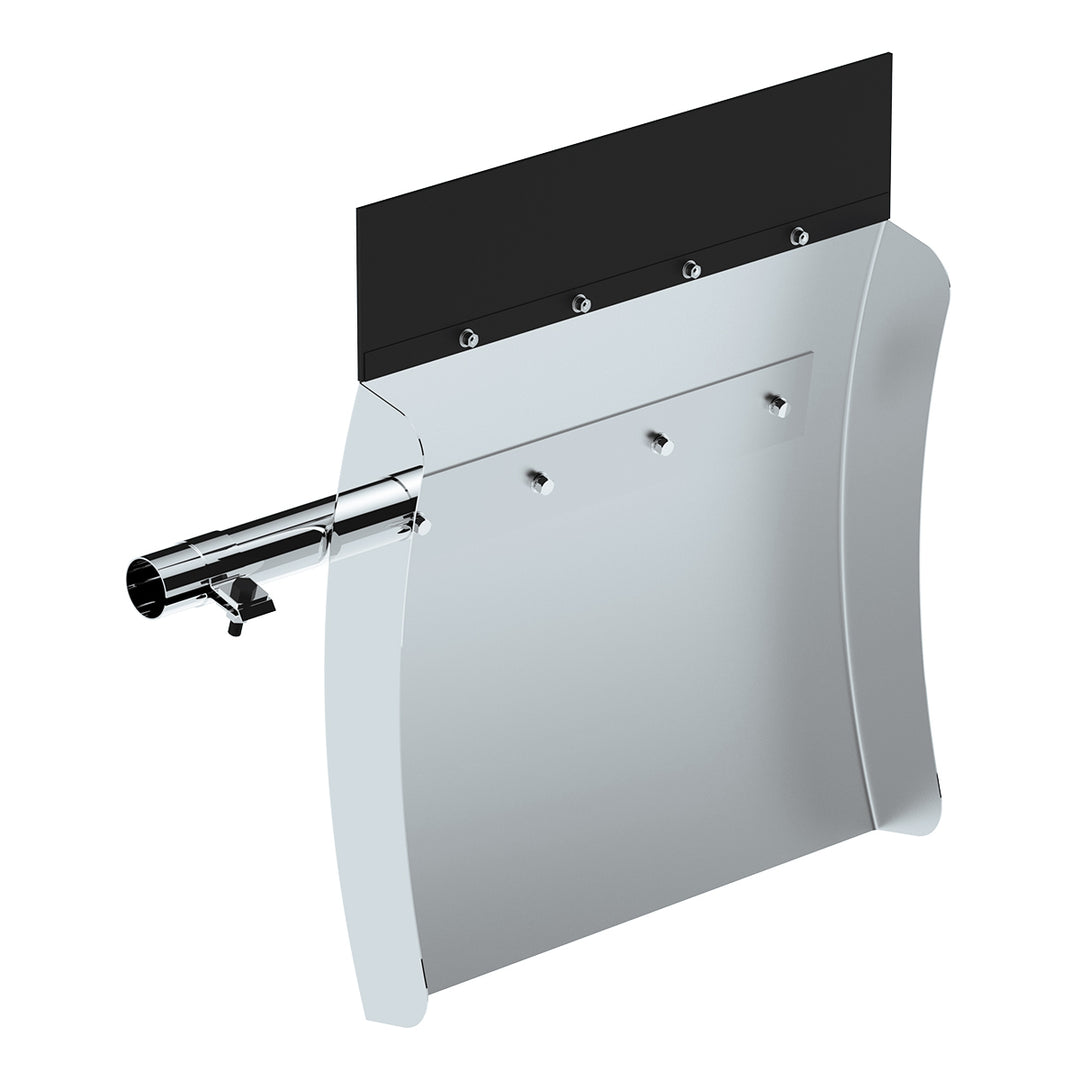 24" x 24" 430 Stainless Steel Quarter Fender With Tube Bracket Set - 4" Side Wall