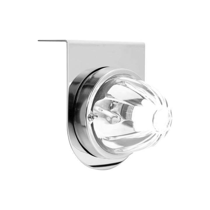 Dual Function Glass Watermelon Light With Stainless Steel Light Bracket Kit With LED Bulb - White LED/Clear Lens