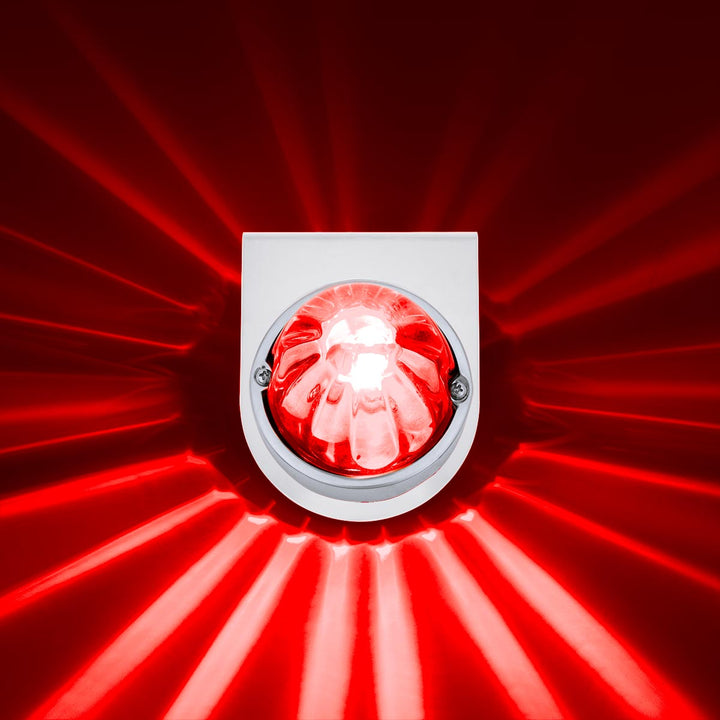 UltraBurst Glass Watermelon Light With Stainless Steel Light Bracket Kit - Red LED/Clear Lens