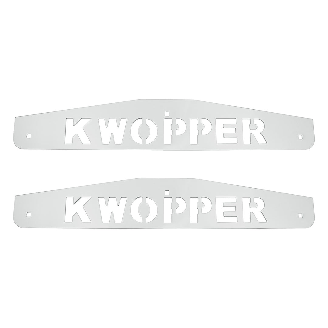 4" x 24" Chrome Kwopper Bottom Mud Flap Plate - Bolt Thru (Card of 2)