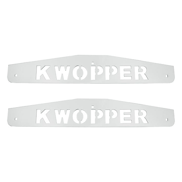 4" x 24" Chrome Kwopper Bottom Mud Flap Plate - Bolt Thru (Card of 2)