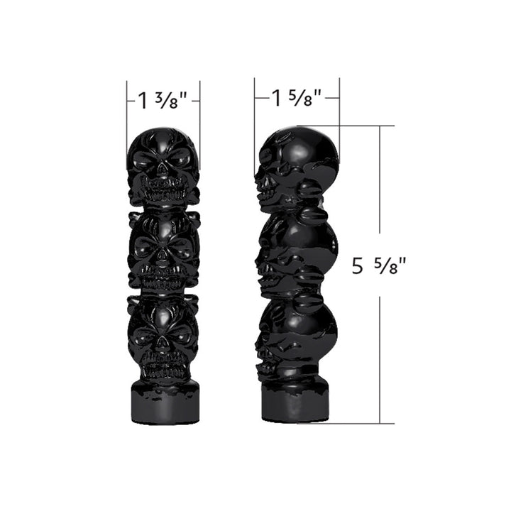 1/2" - 13 Thread-On 3 Skull Candy Color Shift Knob - Glossy Black
