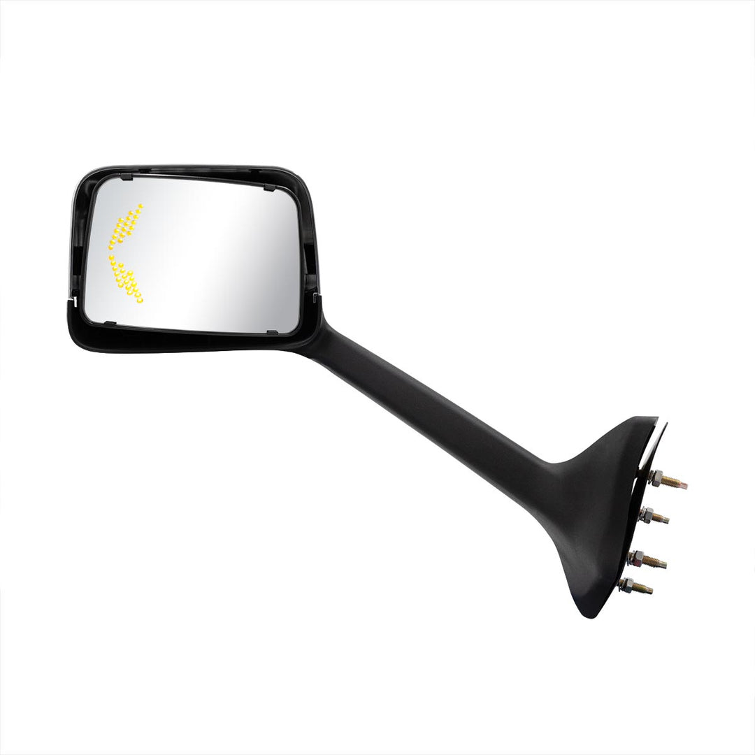 Chrome Plastic Hood Mirror Assembly With Sequential LED Turn Signals For 2018-2024 International LT - Driver