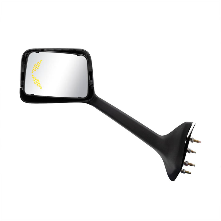 Chrome Plastic Hood Mirror Assembly With Sequential LED Turn Signals For 2018-2024 International LT - Driver