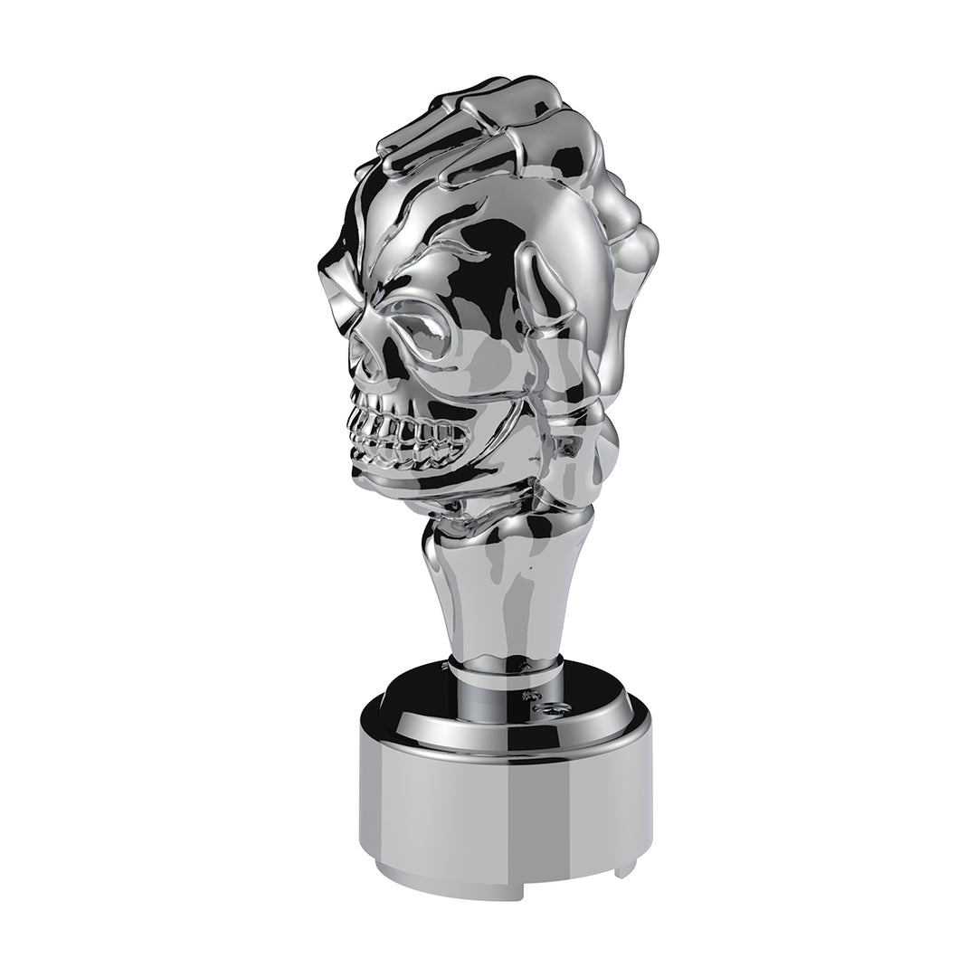 Thread-On Skull Gearshift Knob With 9/10 Speed Adapter - Chrome