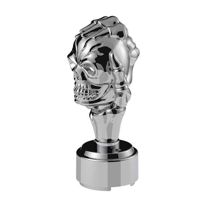 Thread-On Skull Gearshift Knob With 9/10 Speed Adapter - Chrome