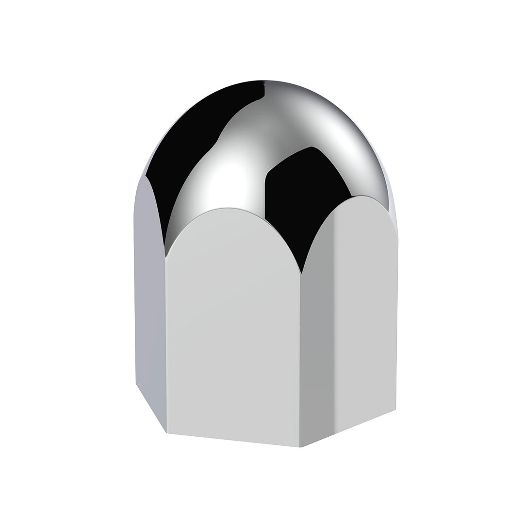 1-1/2" x 2-1/4" Chrome Plastic Standard Nut Covers - Push-On (Box Of 20 )