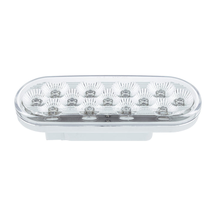 13 LED 6" Oval Double Fury Light (Turn Signal) - Amber &amp; Blue LED/Clear Lens