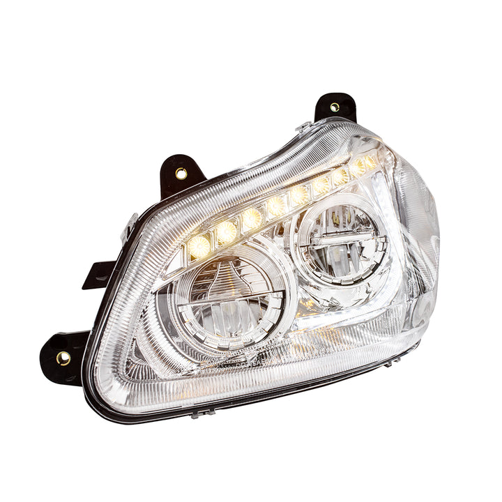 High Power 45 LED Chrome Headlight With Sequential Turn Signal For 2013-2021 Kenworth T680 - Driver