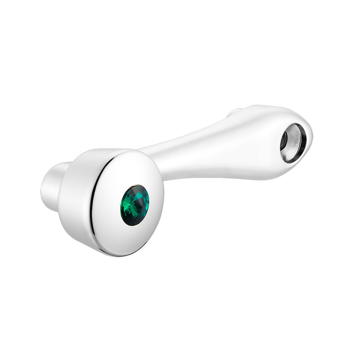 Chrome Die-Cast Window Crank With 16 - Spline 7/16” OD Adapter - Green Crystal