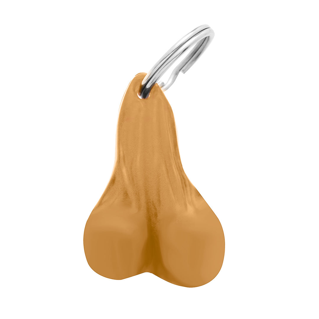 2-1/2" Small Plastic Low - Hanging Balls Novelty Keychain - Tan (Bulk)