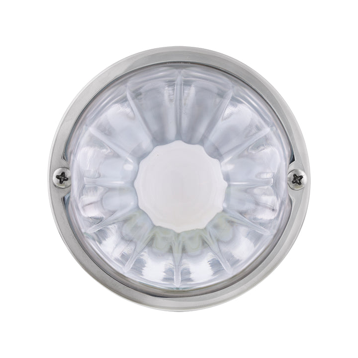 Dual Function Glass Watermelon Flush Mount Kit With LED Bulb - Amber LED/Clear Lens
