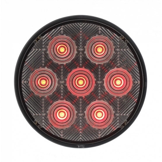 7 LED 4" Round Competition Series Light (Stop, Turn &amp; Tail) - Red LED/Clear Lens (Bulk)