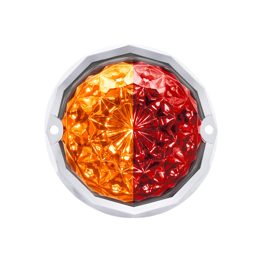 Double Fury 19 LED Dual Function Crystal Watermelon Light Kit With Bezel - Amber &amp; Red LED/Clear Lens
