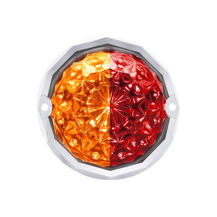 Double Fury 19 LED Dual Function Crystal Watermelon Light Kit With Bezel - Amber &amp; Red LED/Clear Lens