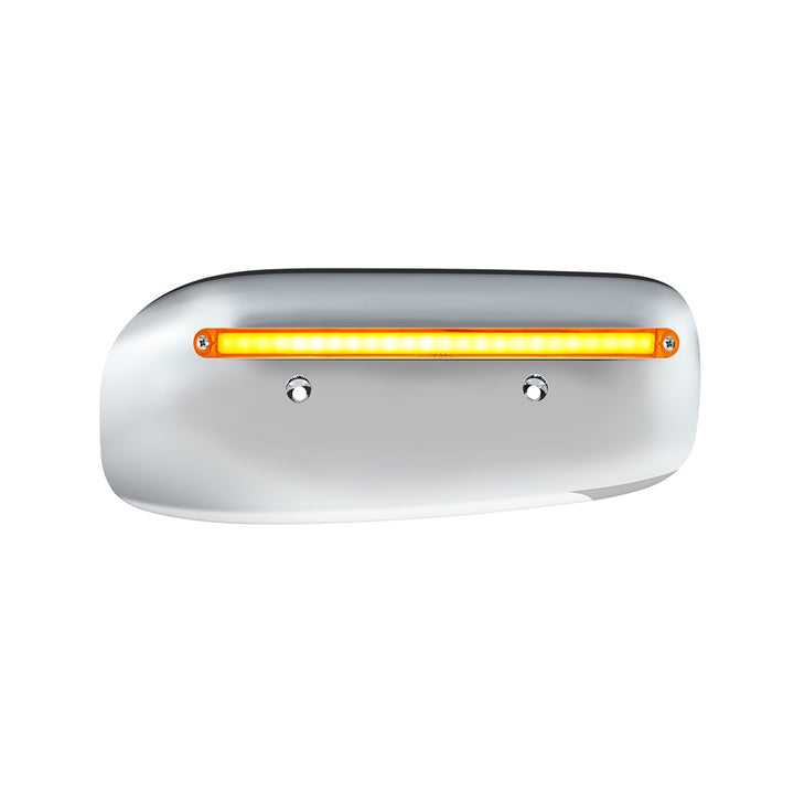 24 LED GloLight Rear Headlight Housing Cover For 2008-2023 Peterbilt 389 (Passenger) - Amber LED/Lens