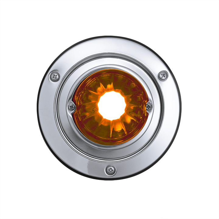 Dual Function Glass Watermelon Sleeper Bunk Kit With 304 Stainless Steel Bezel &amp; LED Bulb - Dark Amber Lens/Amber LED