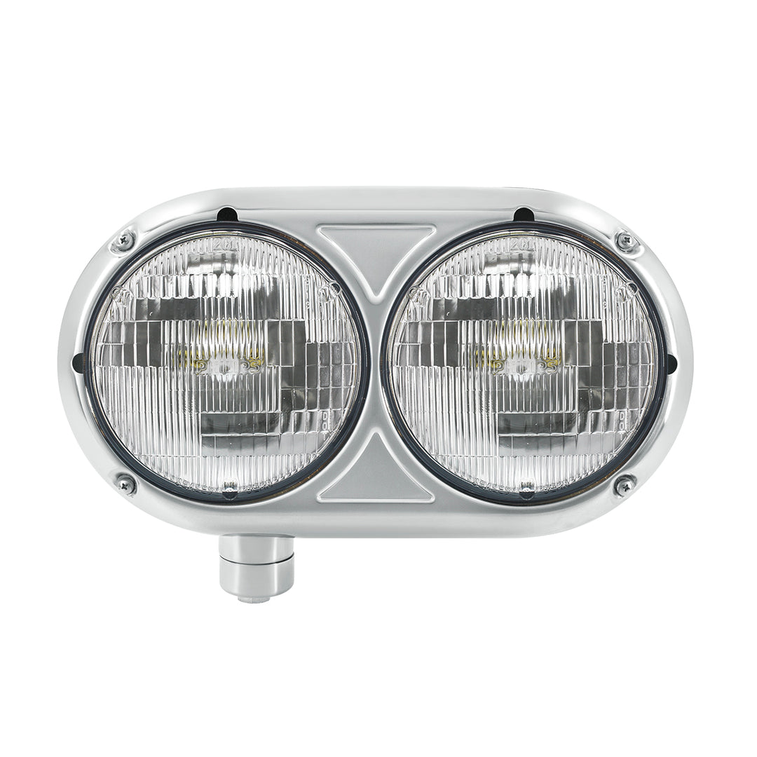 Headlight Assembly With Halogen Bulbs &amp; 304 Stainless Steel Housing For Peterbilt 359 - Driver