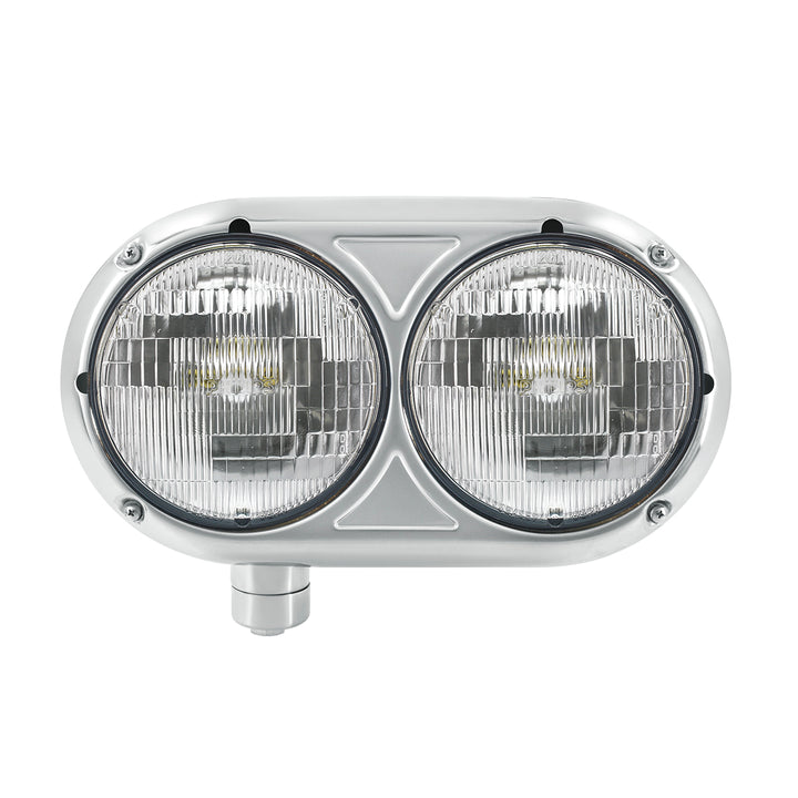 Headlight Assembly With Halogen Bulbs &amp; 304 Stainless Steel Housing For Peterbilt 359 - Driver
