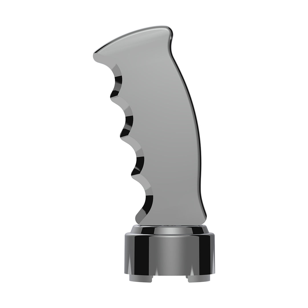 Thread-On Pistol Grip Gearshift Knob With Chrome 9/10 Speed Adapter - Chrome