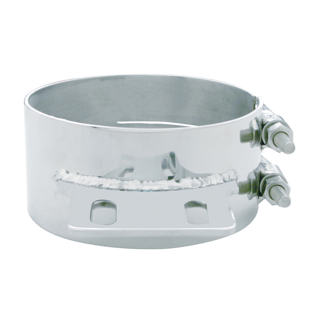 6" Stainless Butt Joint Exhaust Clamp - Straight Bracket