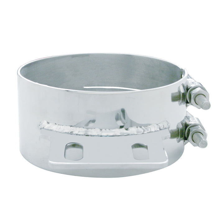 6" Stainless Butt Joint Exhaust Clamp - Straight Bracket