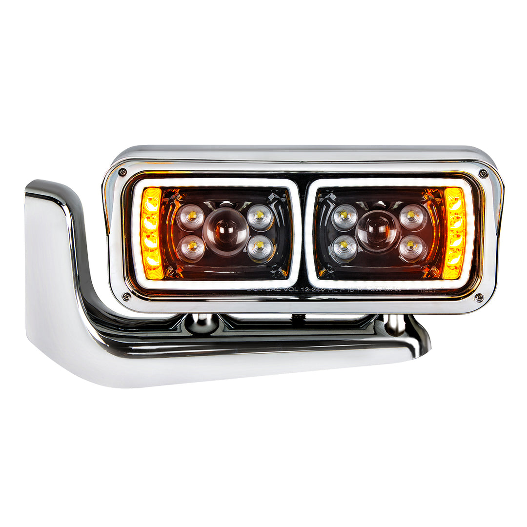 10 High Power LED "Blackout" Projection Headlight Assembly With Mounting Arm - Driver