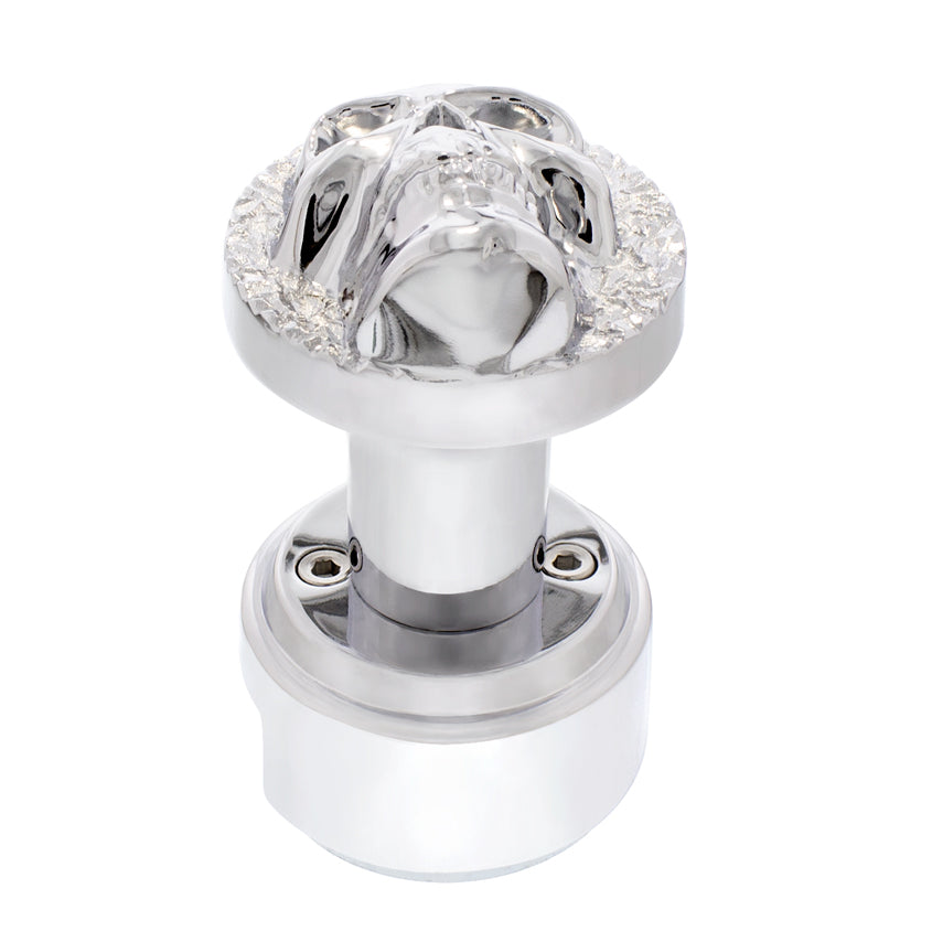 Skull Thread-On Gearshift Knob With 13/15/18 Speed Adapter - Chrome