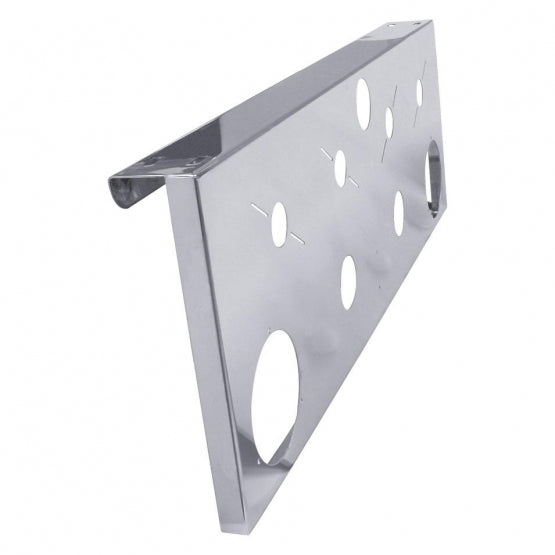 Stainless Steel Rear Center Light Panel With 2 x 4" Light Cutouts &amp; 4 x 2" Light Cutouts &amp; 4X Universal Cutouts