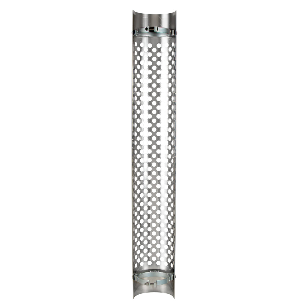 48" Tall 180 Degree Stainless Exhaust Muffler Shield For 5" Diameter Exhaust - Round Slot