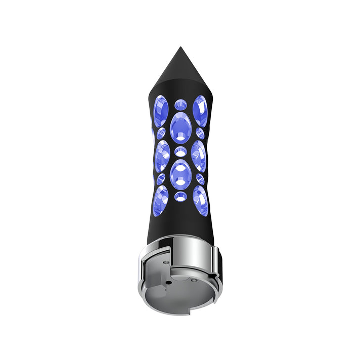 Thread-On Daytona Style Spike Gearshift Knob With LED 13/15/18 Speed Adapter - Black/Blue LED