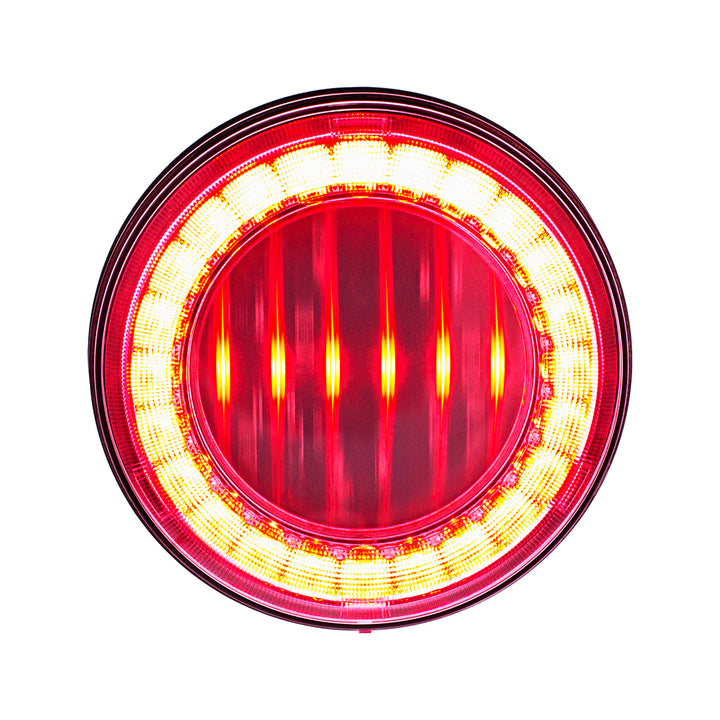 30 LED 4" Round Lumos Light I - Series (Stop, Turn &amp; Tail) - Red LED/Clear Lens