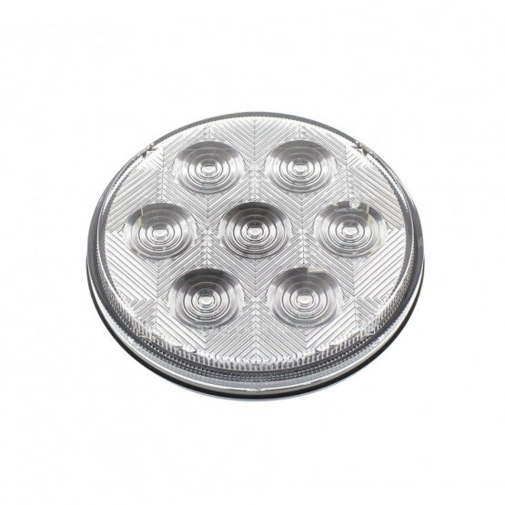 7 LED 4" Round Competition Series Light (Stop, Turn &amp; Tail) - Red LED/Clear Lens (Bulk)