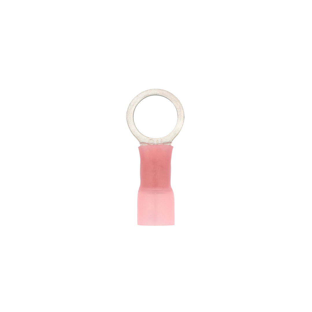 8 AWG 1/2" Stud CS Heat Shrink Ring Terminal - Pink (4-Pack)
