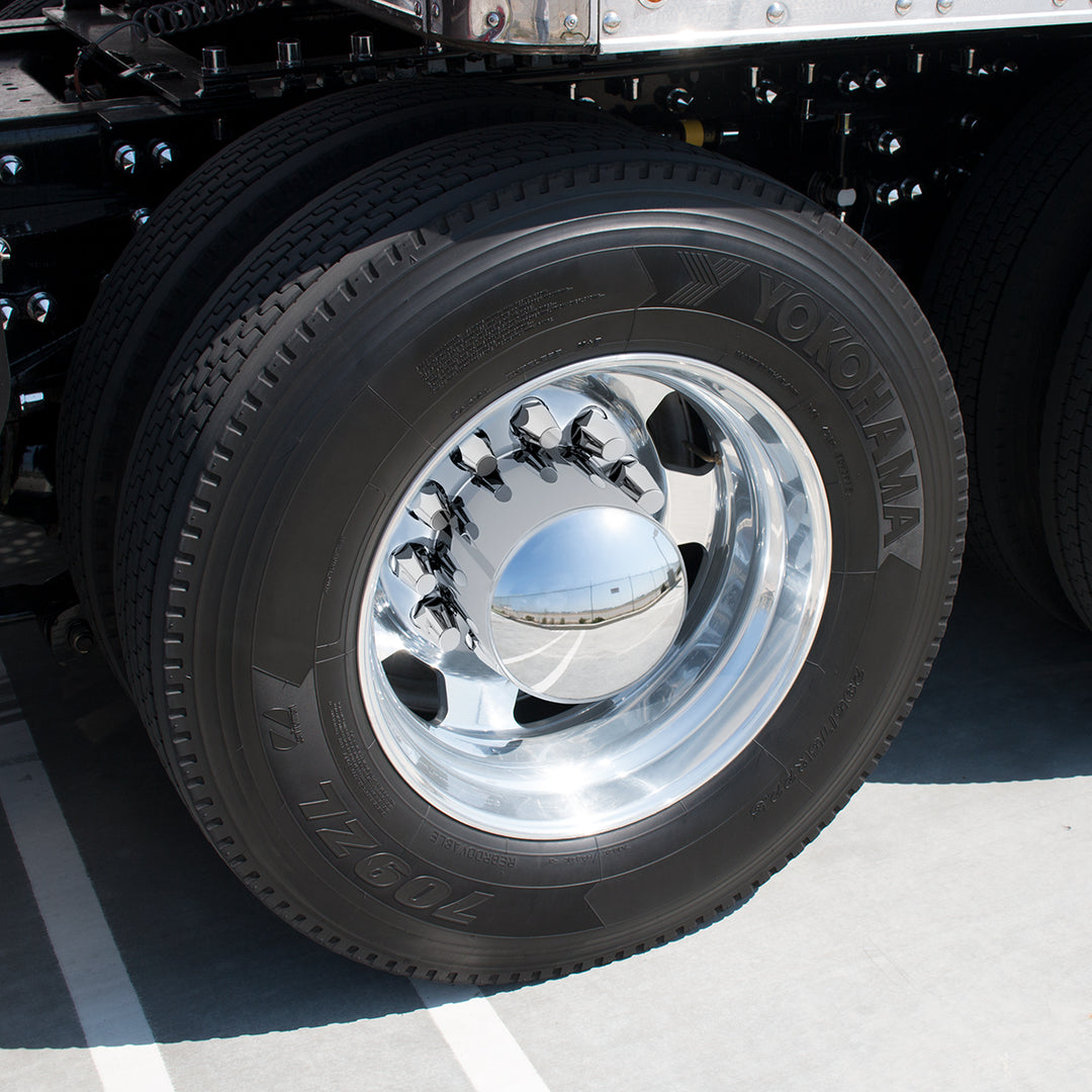 Dome Rear Axle Cover With 33mm Standard Style Push-On Nut Covers - Chrome