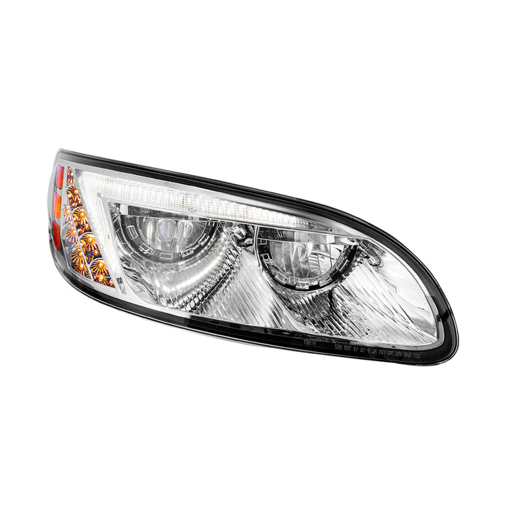 Chrome LED Headlight For Peterbilt 386 (2005-2015) &amp; 387 (1999-2010) - Passenger