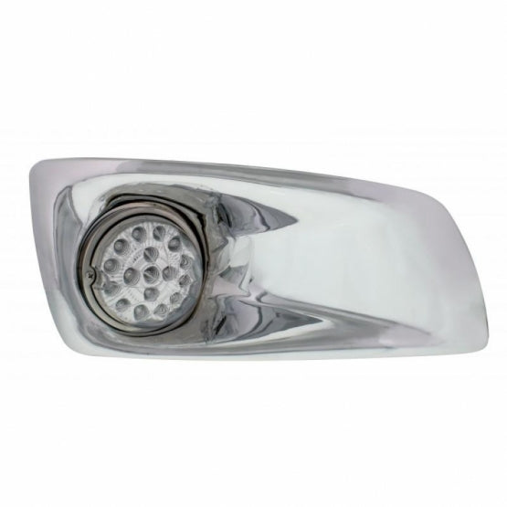 Fog Light Cover With 17 Amber LED Clear Style Reflector Light For 2007-17 KW T660 - Passenger - Clear Lens