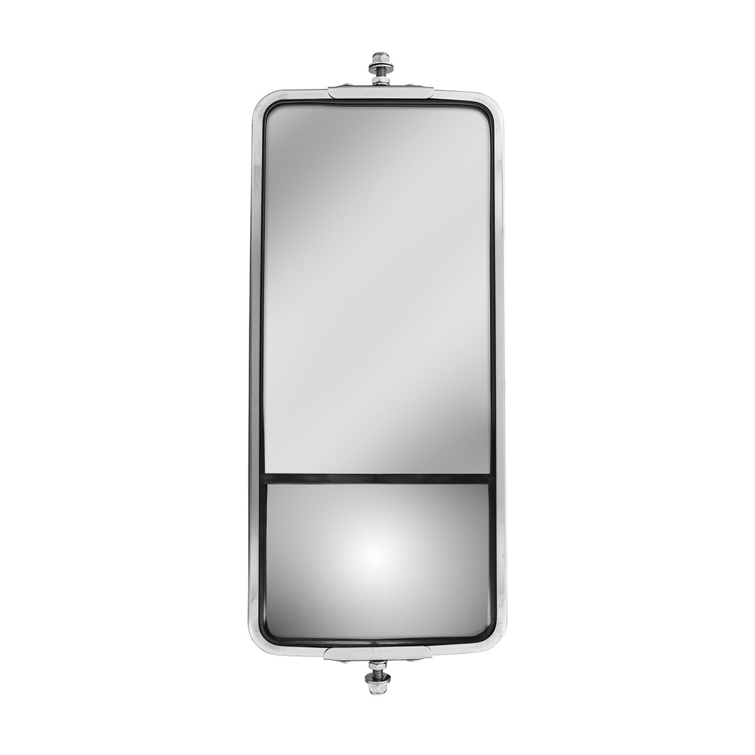 7" x 16" 430 Stainless Steel West Coast Style Mirror With Convex Lower Mirror - Non Heated