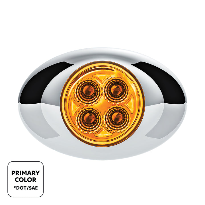 4 LED Double Fury Light (Clearance/Marker) - Amber &amp; Blue LED/Clear Lens