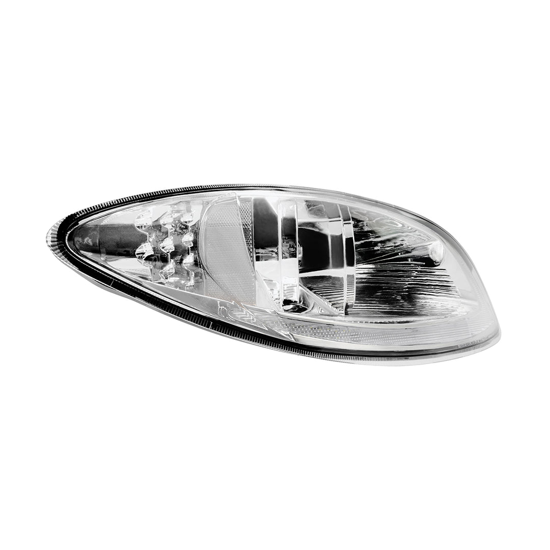 Chrome LED Headlight With LED Light Bar &amp; Turn Signal For 2006-2017 International Prostar - Passenger