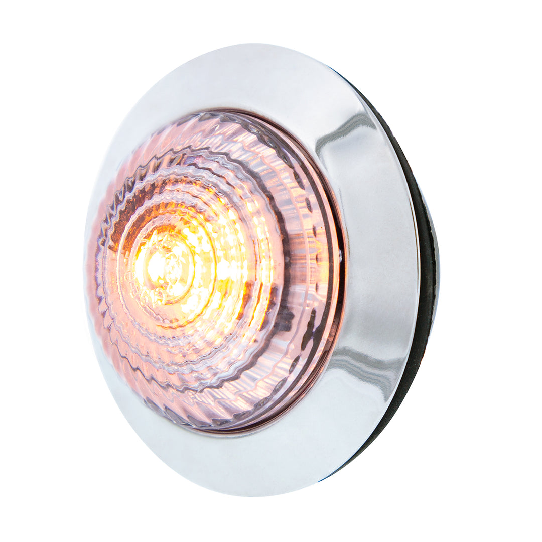 6 LED 1-1/4" Dual Function Light (Clearance/Marker) - Amber LED/Clear Lens