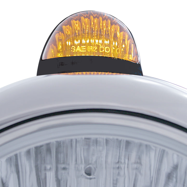 Black Guide 682-C Headlight H4 &amp; Dual Mode LED Signal - Amber Lens