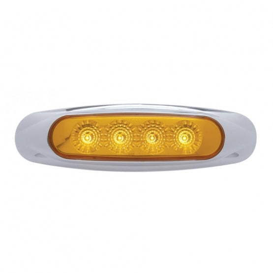4 LED Reflector Light (Clearance/Marker) - Amber LED/Amber Lens (Bulk)