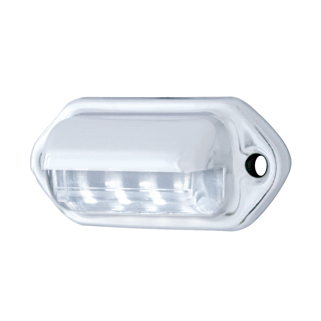 4 White LED Chrome License Plate Light/Utility Light (Bulk)