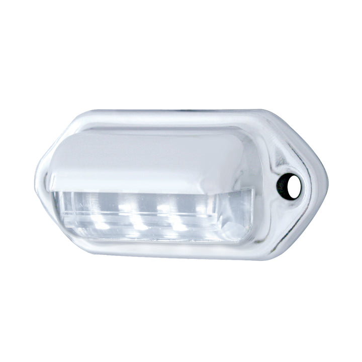 4 White LED Chrome License Plate Light/Utility Light (Bulk)