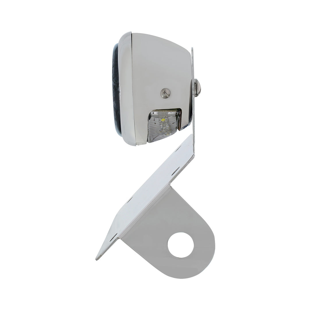 Chrome Horizontal Side Mount License Bracket For Motorcycle With 1933-36 Ford Style LED Tail Light