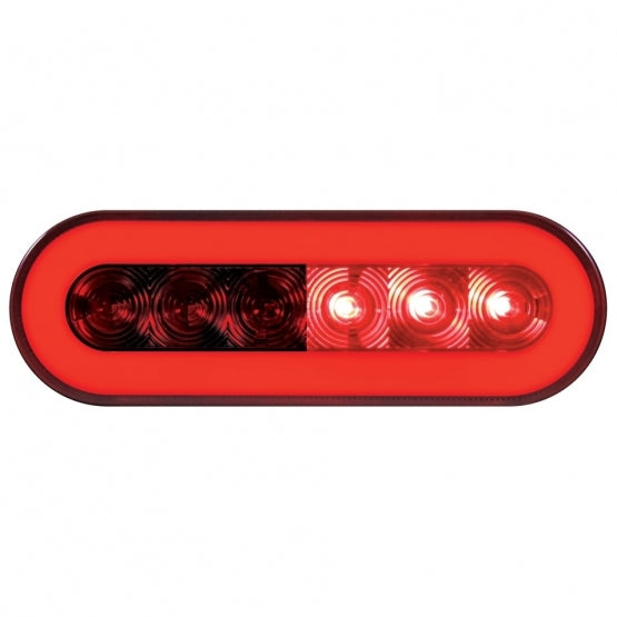 22 LED 6" Oval GloLight (Stop, Turn &amp; Tail) - Red LED/Red Lens